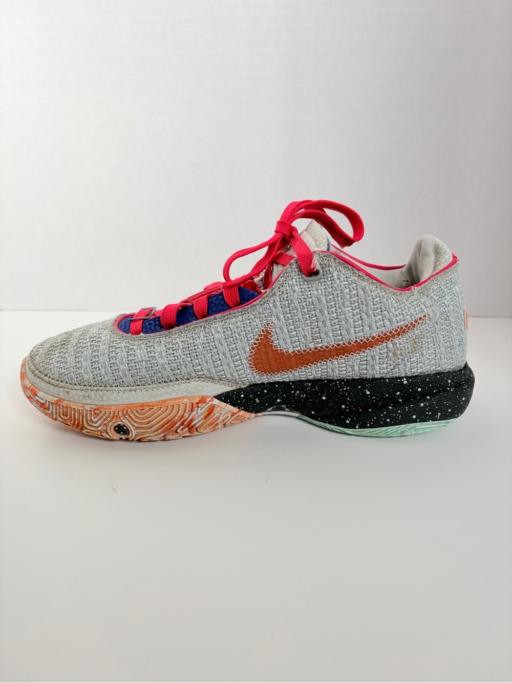 Nike Lifer Basketball Sneakers LeBron 20 Low Top Multicolor Grey Blue Size 7.5 - Picture 7 of 16